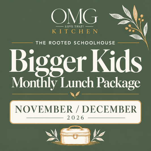 Bigger Kids November / December 2026 Monthly Lunch Package — sage green cover
